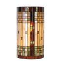 2LumiLamp Wandlamp Tiffany 5LL-9112 20*11*36 cm  Beige Bruin Glas Halfrond Muurlamp Sfeerlamp