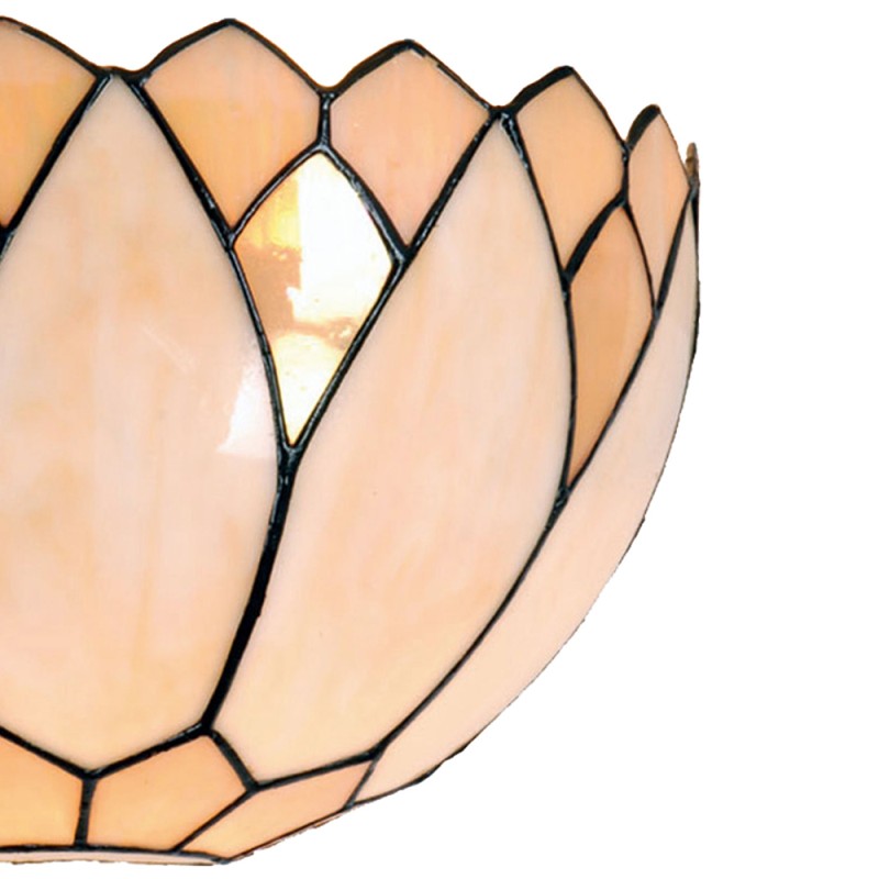 LumiLamp Wall Light Tiffany 30x15x20 cm  Beige Glass Semicircle