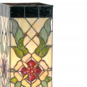 2LumiLamp Tiffany Tafellamp 5LL-9226 18*18*45 cm E27/max 1*60W Beige Groen Glas in lood Rechthoek Roos Tiffany Bureaulamp