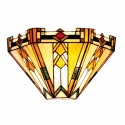 2LumiLamp Wandlamp Tiffany 5LL-9263 31*13*20 cm E14/max 1*40W Beige Bruin Glas in lood Driehoek Art Deco Muurlamp Sfeerlamp