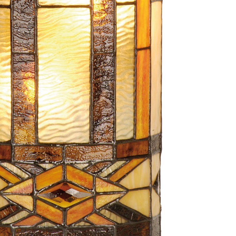 LumiLamp Lampada da parete Tiffany 20x11x36 cm  Beige Marrone  Metallo Vetro Semicerchio