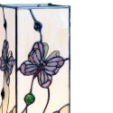 LumiLamp Tiffany Tafellamp  12x12x35 cm  Wit Roze Glas Rechthoek Vlinder