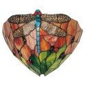 LumiLamp Wall Light Tiffany 30x15x20 cm  Red Green Glass Triangle Dragonfly