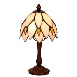 LumiLamp Lampe de table Tiffany Ø 18*34 cm E14/max 1*25W Beige, Marron