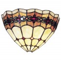 2LumiLamp Tiffany Wandlampe 5LL-9884 30*14*20 cm E14/max 1*40W Beige, Grün Glasmalerei Dreieck Rose Wandleuchte Stimmungslampe