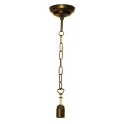 LumiLamp Snoerpendel Ketting Tiffany 5LL-99 100 cm  Bruin Metaal Pendellamp Verlichtingspendel
