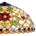 2LumiLamp Lampenkap Tiffany 5LL-9931 Ø 50*25 cm Rood Beige Glas in lood HalfRond Roos