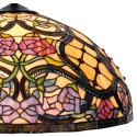 2LumiLamp Lampenkap Tiffany 5LL-9962 Ø 50*26 cm Geel Groen Roze Glas in lood HalfRond Roos Glazen Lampenkap
