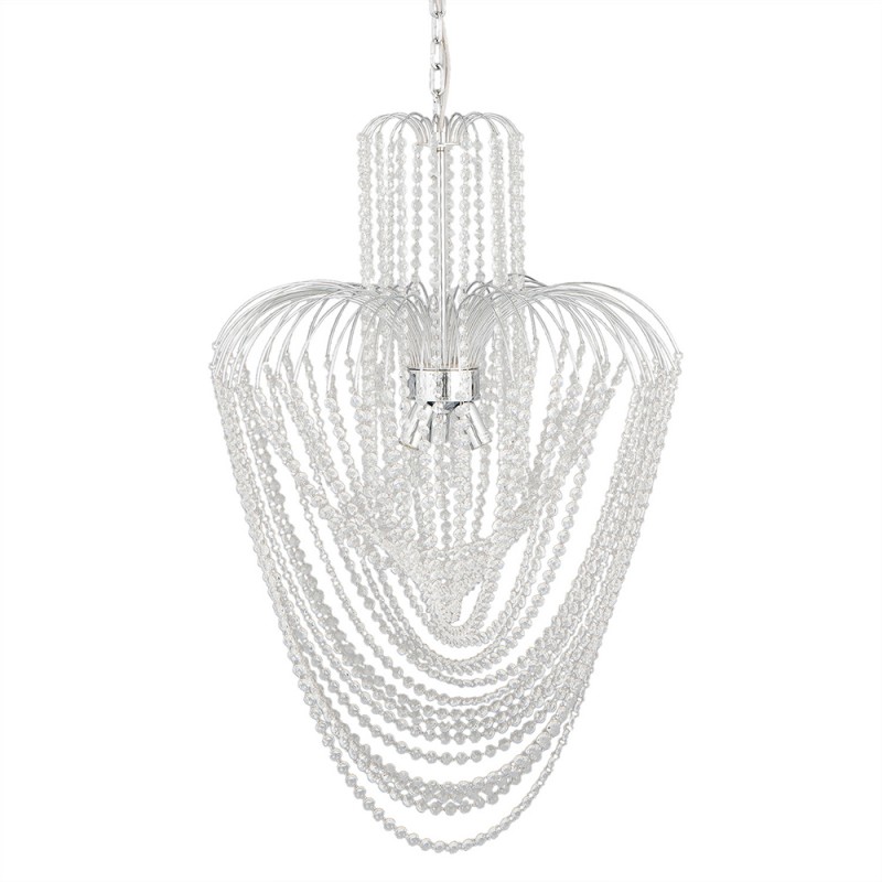 LumiLamp Chandelier Ø 58x100 cm Silver colored Iron Glass