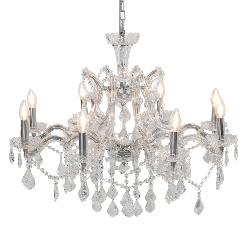 LumiLamp Chandelier Ø 80x60 cm Silver colored Metal Glass