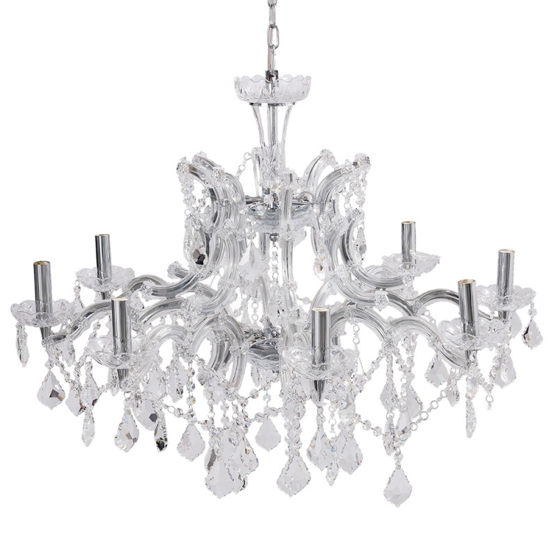 LumiLamp Chandelier Ø 80x60 cm Silver colored Metal Glass