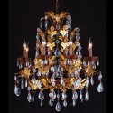 2LumiLamp Chandelier 90-150 x Ø 75 cm Gold colored Brown