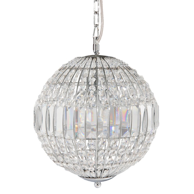 LumiLamp Chandelier Ø 30x38/160 cm Silver colored Metal Glass