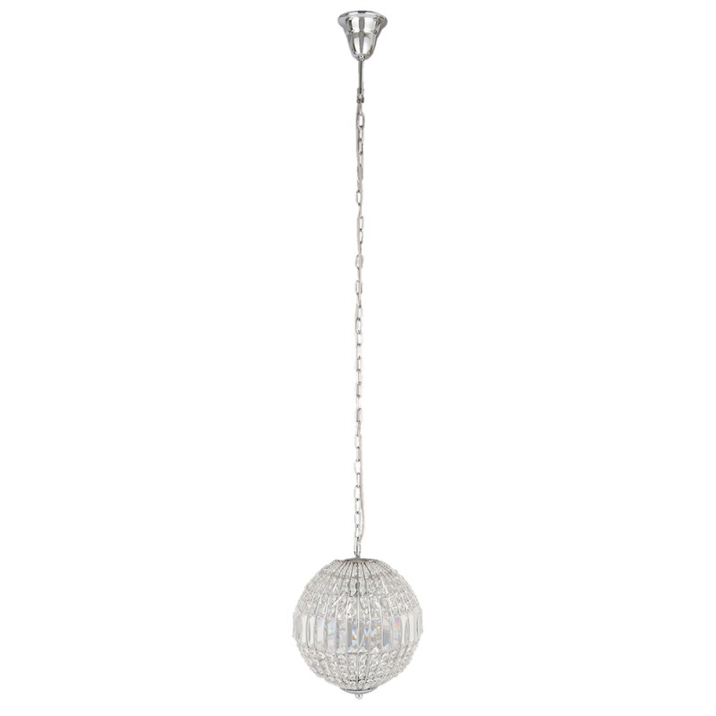 LumiLamp Chandelier Ø 30x38/160 cm Silver colored Metal Glass Round