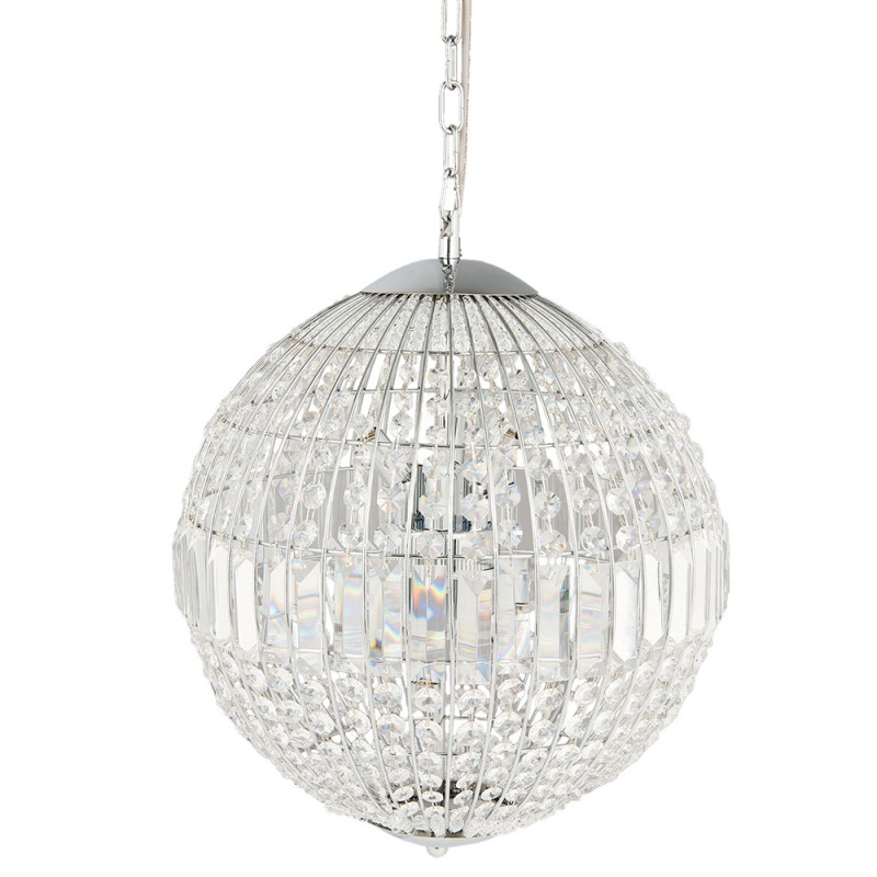 2LumiLamp Chandelier Ø 40x48 cm Silver colored Metal Glass