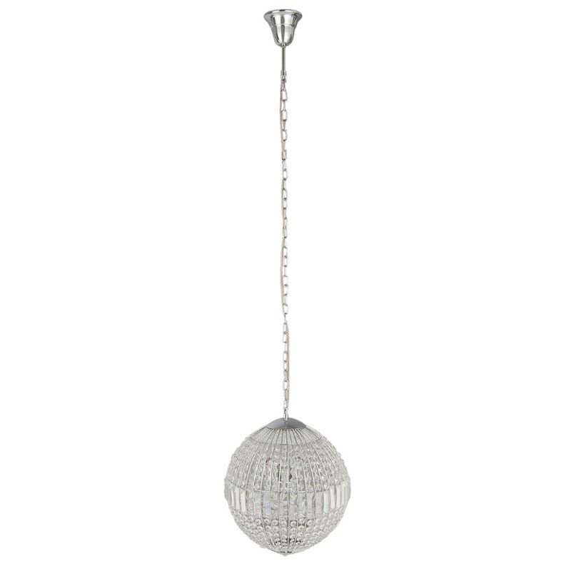 LumiLamp Chandelier Ø 40x48 cm Silver colored Metal Glass Round