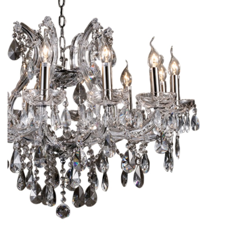 LumiLamp Chandelier Ø 75x57/170 cm  Silver colored Iron Glass