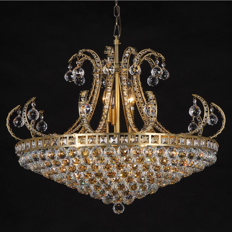 LumiLamp Chandelier Ø 80x60/182 cm  Gold colored Iron Glass