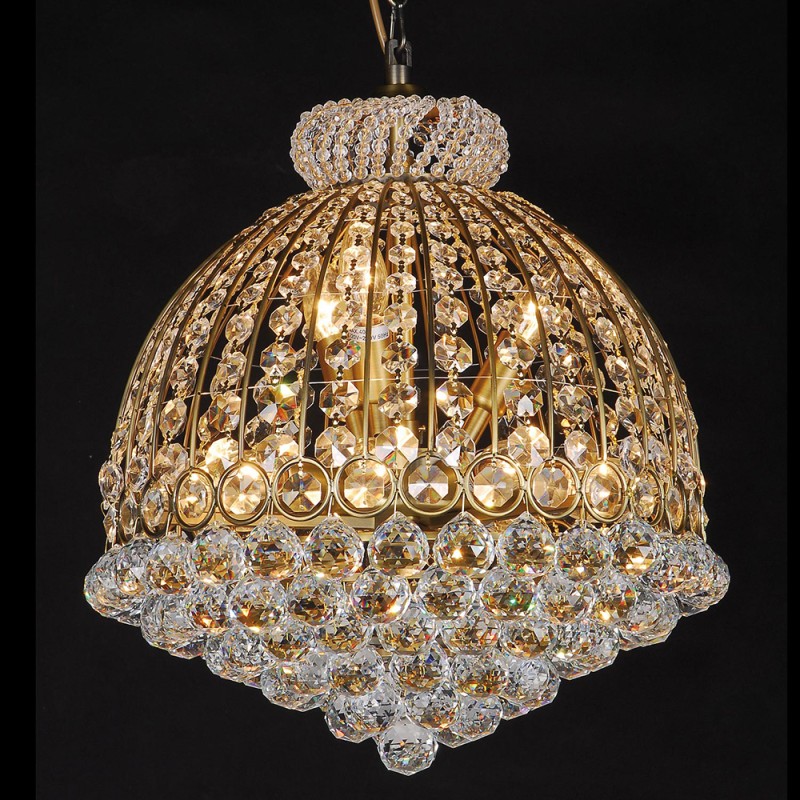 LumiLamp Chandelier Ø 48x55/180 cm  Gold colored Iron Glass