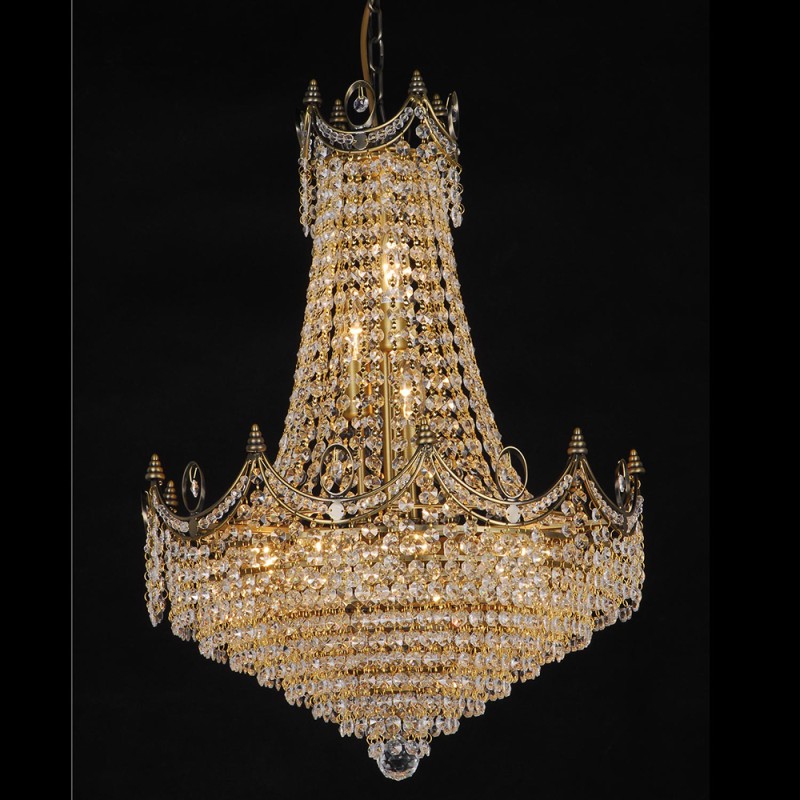 LumiLamp Chandelier Ø 50x75/190 cm  Gold colored Iron Glass