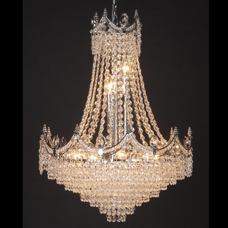LumiLamp Chandelier Ø 50 cm Silver colored Iron Glass