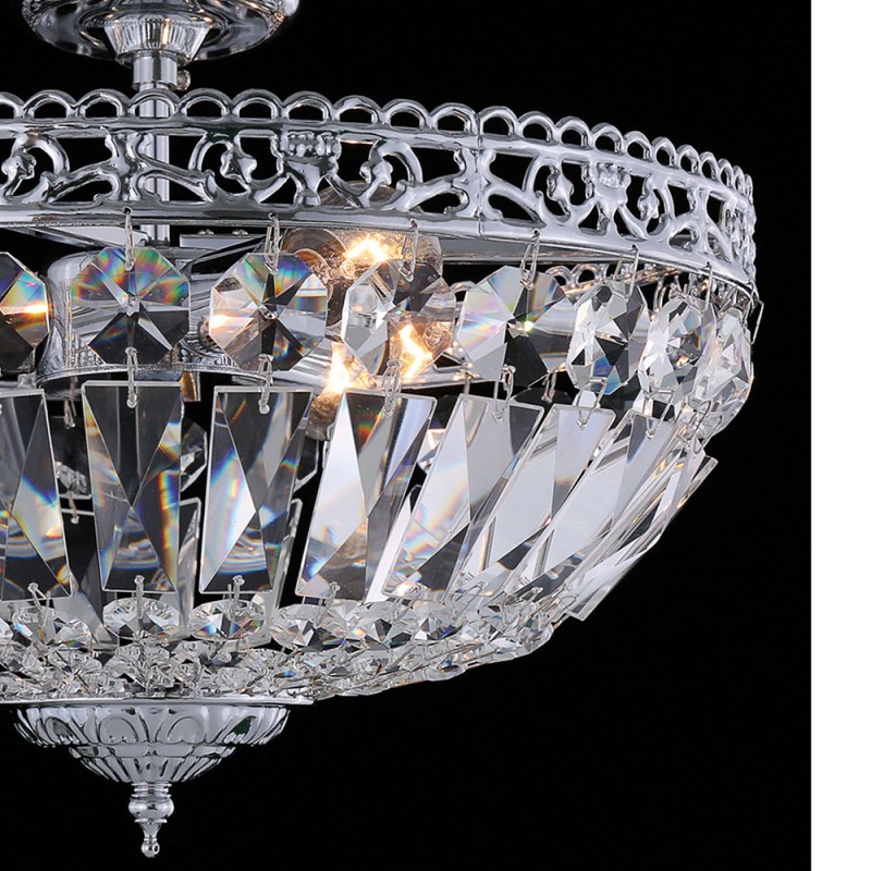 LumiLamp Kristall-Deckenlampe Ø 36x33 cm  Transparant Eisen Glas