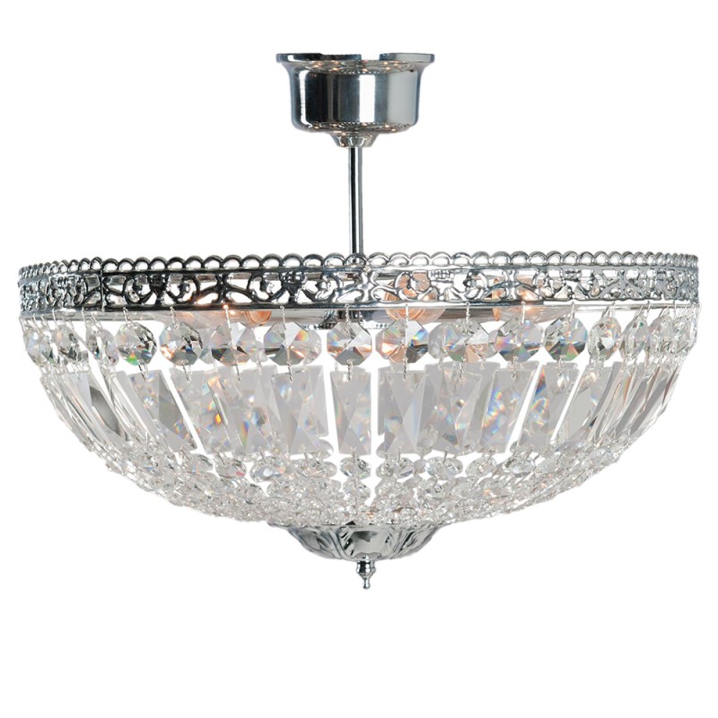 LumiLamp Lampe de plafond en cristal Ø 47x38 cm  Transparent Fer Verre