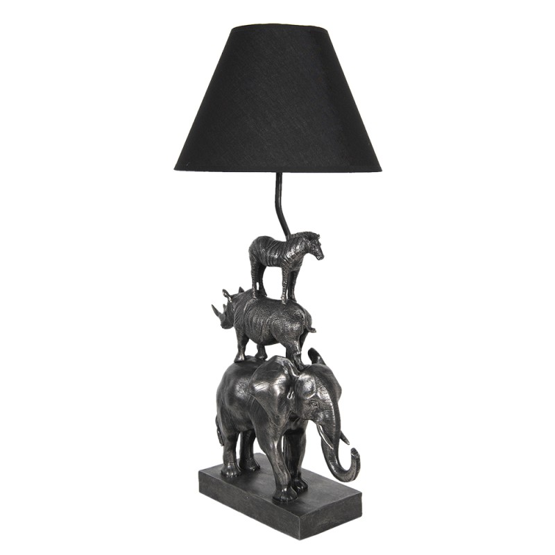 Clayre & Eef Lampe de table Éléphant 32x27x65 cm  Noir Plastique