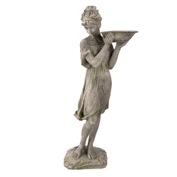 Clayre & Eef Statua Decorativa  Donna 5PR0041 32*30*77 cm Grigio Poliresina Statue Decorative  Accessori di Decorazione