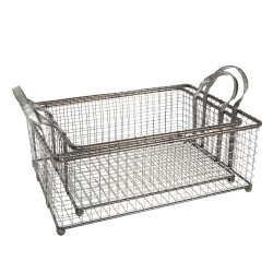 Clayre & Eef Baskets Set of 2 5Y0550 Grey Iron Rectangle