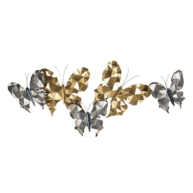 Clayre & Eef Wall Decoration 124x6x51 cm Gold colored Metal Rectangle Butterfly