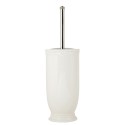 2Clayre & Eef Toilet Brush 60459 Ø 11*24 cm White Ceramic Round