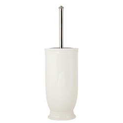 Clayre & Eef Brosse à WC avec support Ø 11*24 cm Blanc Céramique