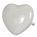 2Clayre & Eef Knob 62538G 3.5*4 cm Grey Ceramic Heart shape