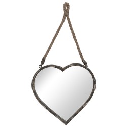 Clayre & Eef Mirror Heart 33*32 cm Brown Metal