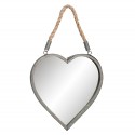 2Clayre & Eef Mirror Heart 27*29 cm Grey Iron