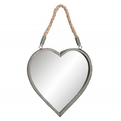 Clayre & Eef Mirror Heart 62S124 27*29 cm Grey Iron Heart shape
