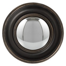 Clayre & Eef Mirror 62S128 Ø 23 cm Black Plastic Round