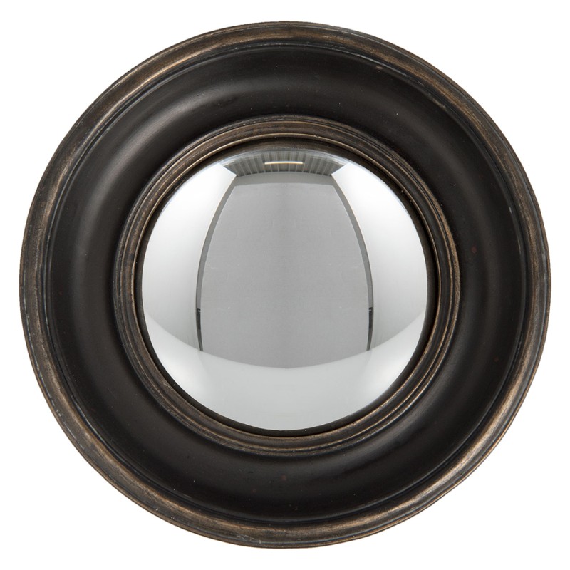Clayre & Eef Mirror Ø 23 cm Black Plastic Round