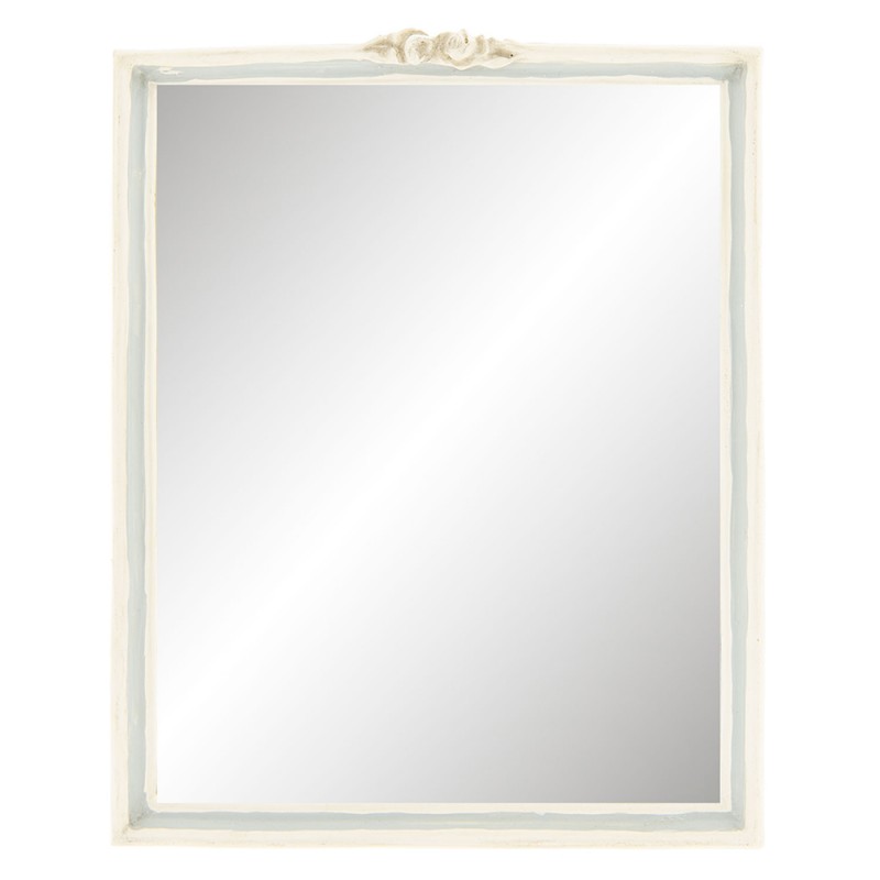 Clayre & Eef Spiegel 62S143 22*28 cm Wit Kunststof Rechthoek Grote Spiegel Wand spiegel