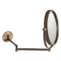 Clayre & Eef Mirror 37x32 cm Copper colored Iron Wood Round