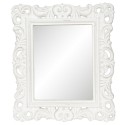 Clayre & Eef Specchio 31x36 cm Bianco Pelle artificiale Rettangolo