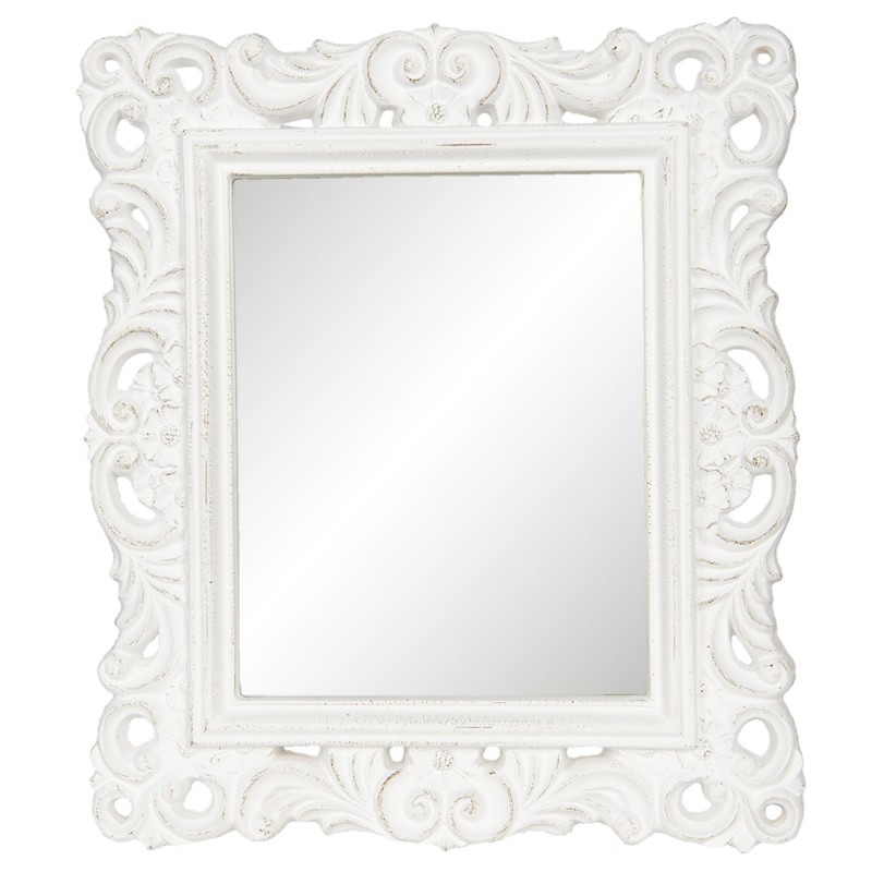 Clayre Eef Wall Mirror 62s210 31 36, Large White Rectangle Wall Mirror
