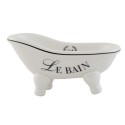 2Clayre & Eef Porte-savon baignoire 14x7x7 cm Blanc Céramique Ovale