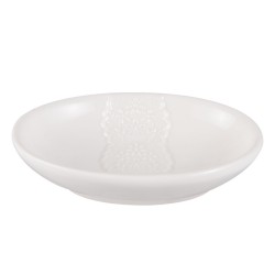 Clayre & Eef Porta Sapone 14*10*3 cm Bianco Ceramica