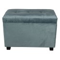 Clayre & Eef Pouf 60x36x43 cm Green Wood Textile Rectangle