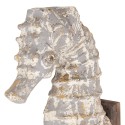Clayre & Eef Wanddekoration 16x44x83 cm Weiß Keramik Rechteck Seepferdchen