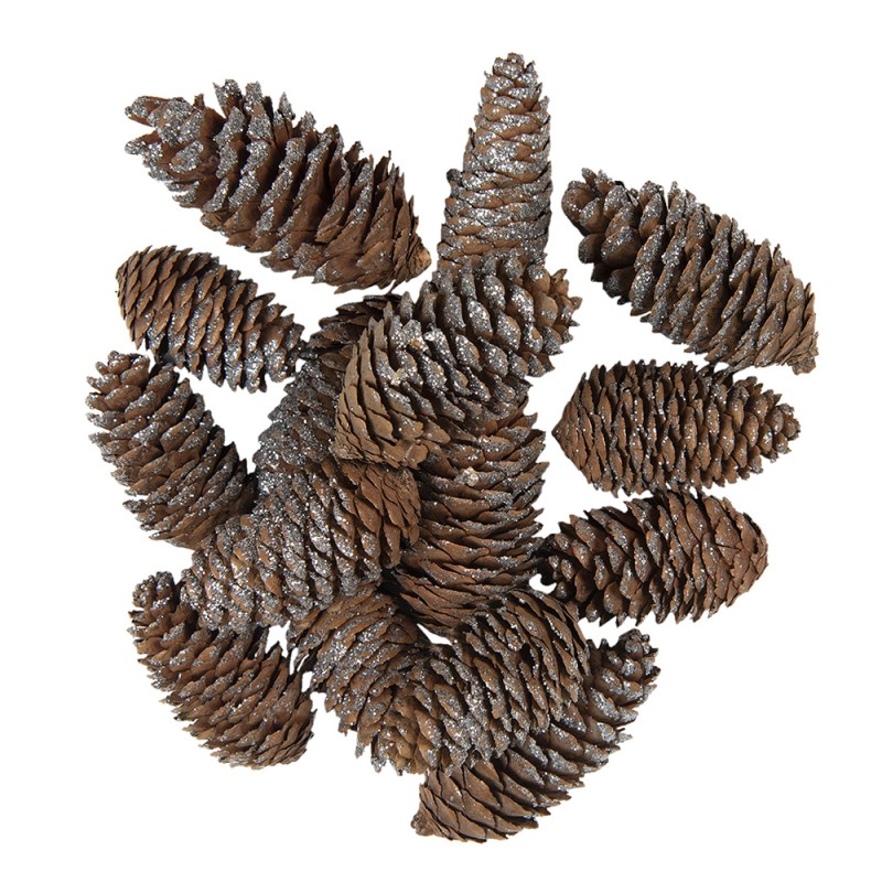 Clayre & Eef Decorative Pinecone Set of 15 Pinecone 7/9 cm Brown Wood