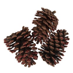 Clayre & Eef Decorative Pinecone Set of 3 8/10 cm Brown