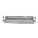 Clayre & Eef Decorative Serving Tray 45x32x3 cm Silver colored Plastic Rectangle